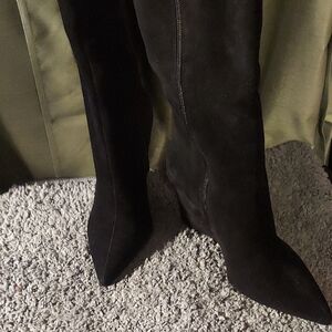 Black Suede Gianni Bini Wedge Heel Women's Boots Sz 9.5